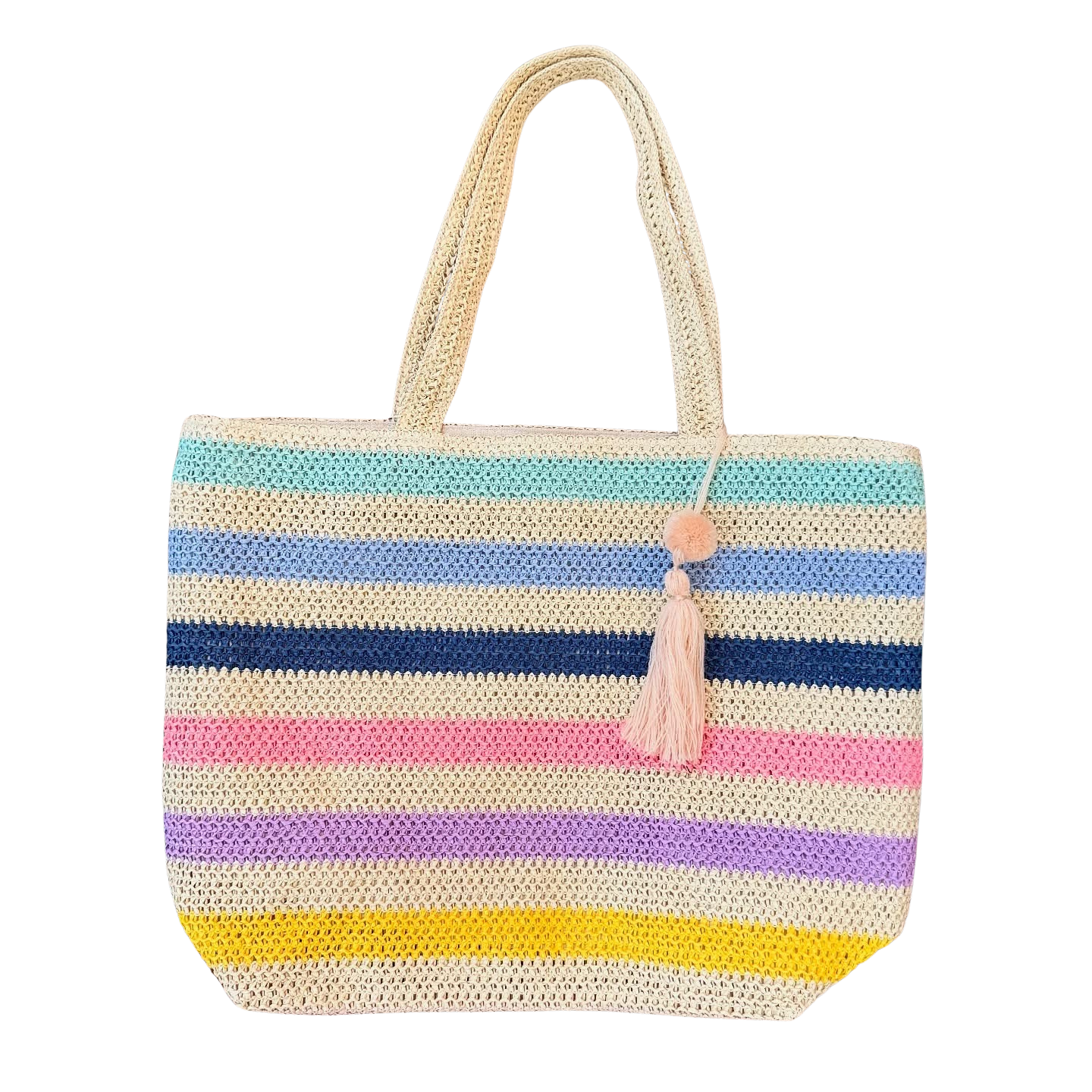 Cotton Candy Stripe Woven Tote Bag