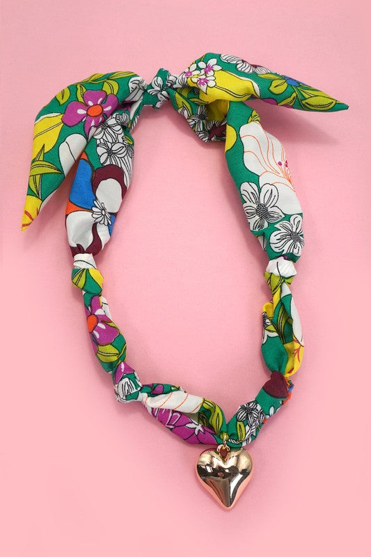 Garden Party Scarf Charm Necklace