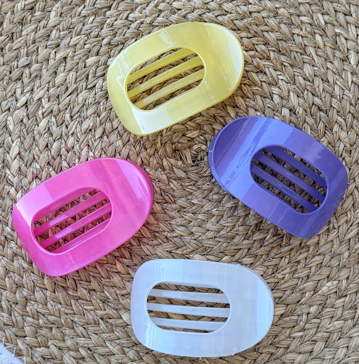 Bright Flat Hair Clips | 4 colors