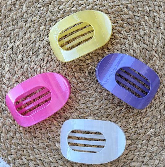 Bright Flat Hair Clips | 4 colors