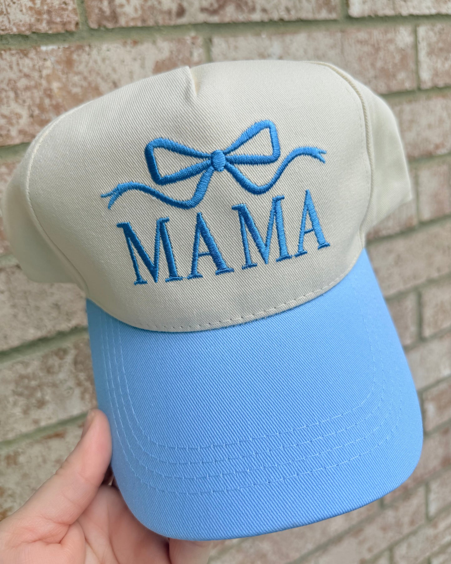 Blue Bow Mama Hat