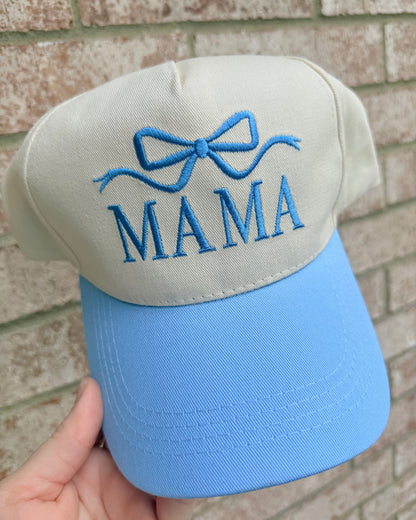 Blue Bow Mama Hat