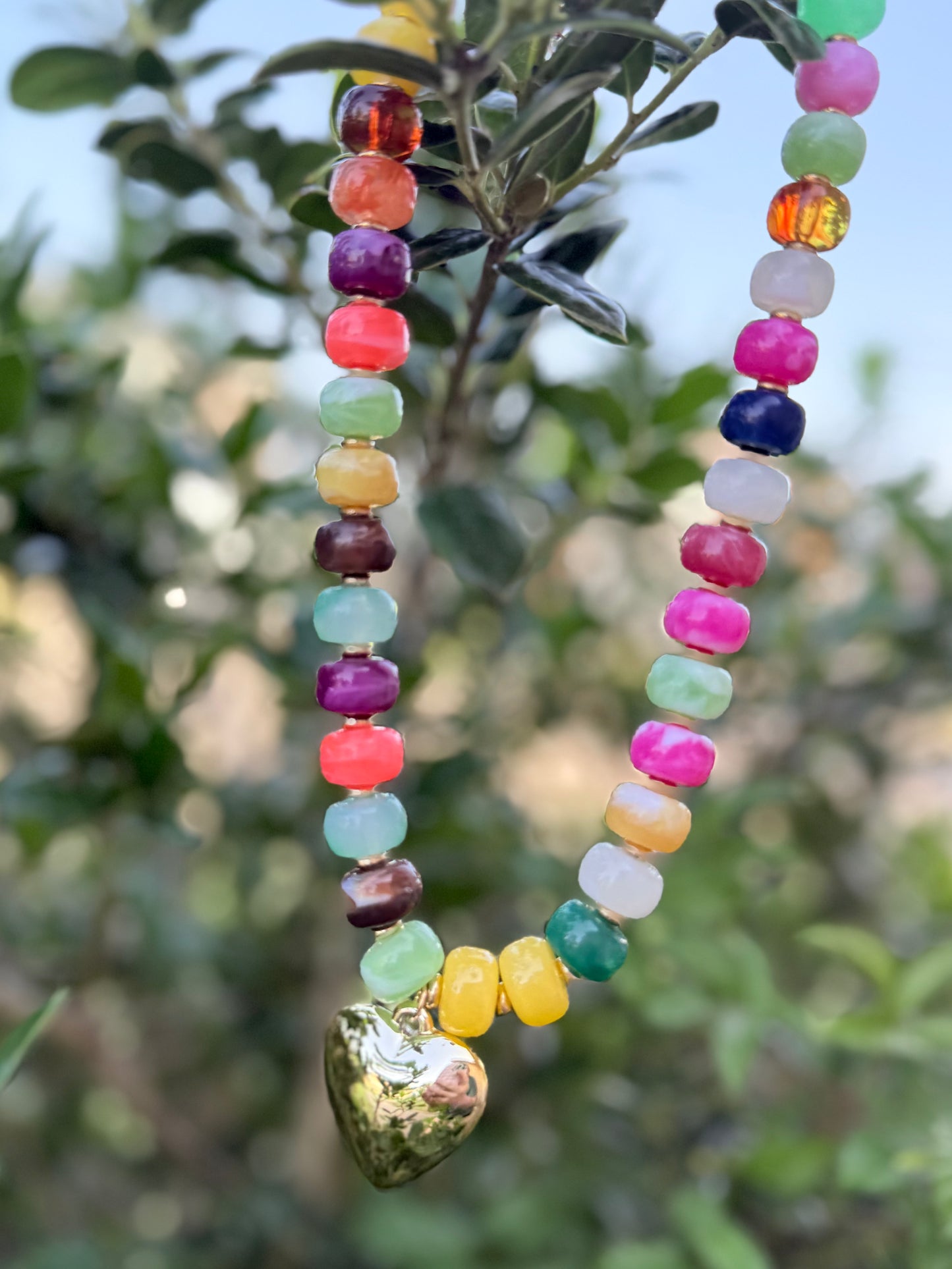 Color Pop Heart Charm Necklace