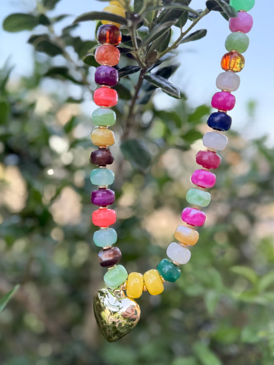Color Pop Heart Charm Necklace