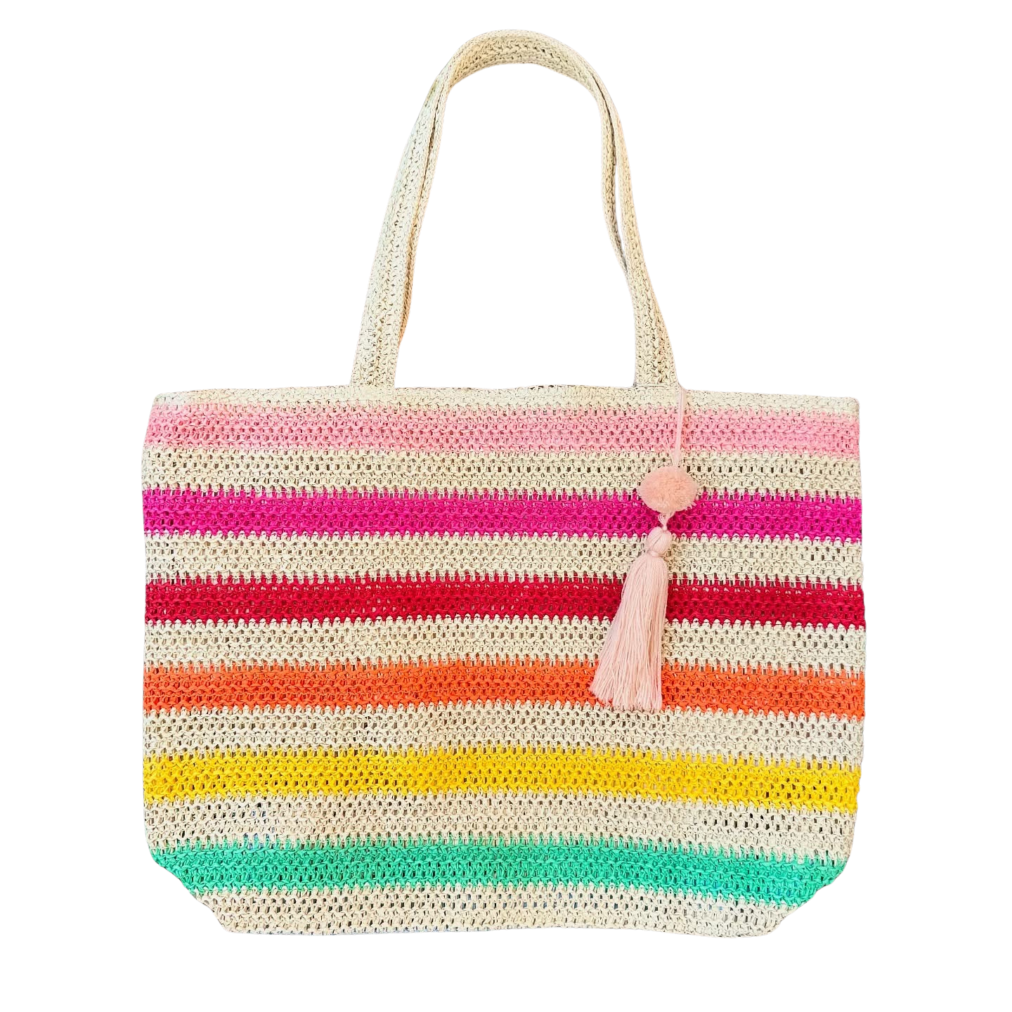 Sunset Stripe Woven Tote Bag