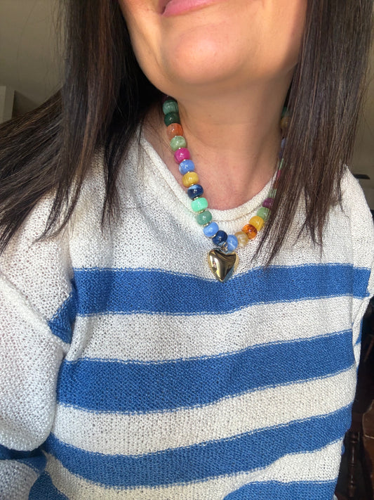 Color Pop Heart Charm Necklace