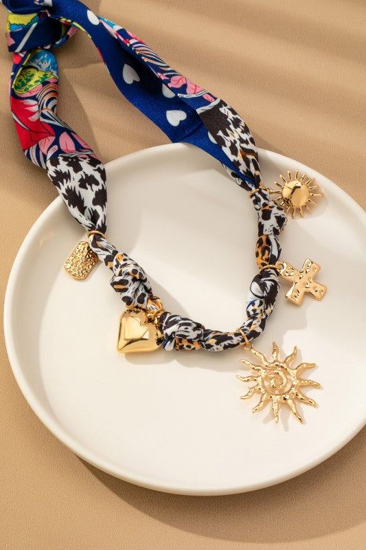Wild Summer Scarf Charm Necklace