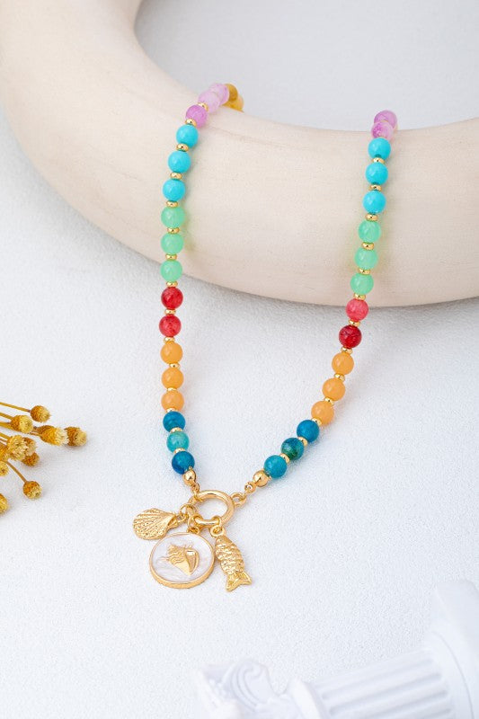 Mermaid Dreams Beaded Charm Necklace